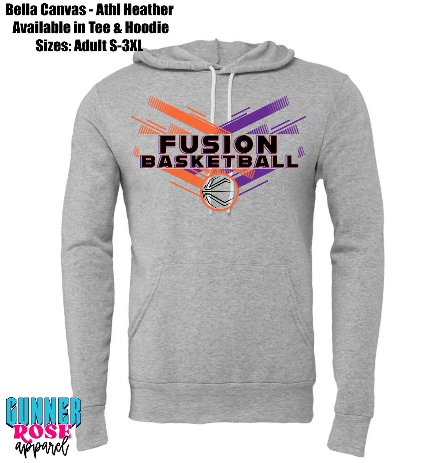 Fusion Basketball Bella Canvas Athletic Heather Hoodie