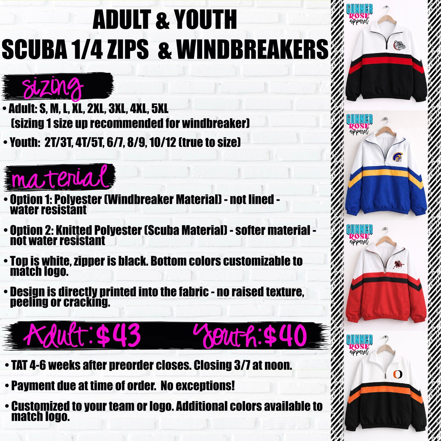 Custom Logo Quarter Zips