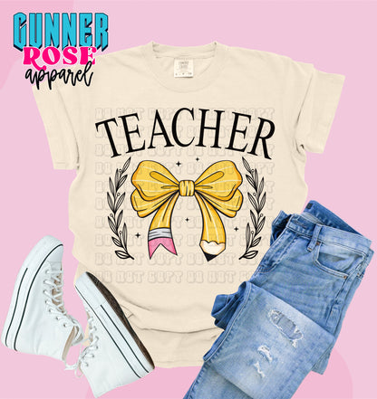 Teacher Pencil Bow