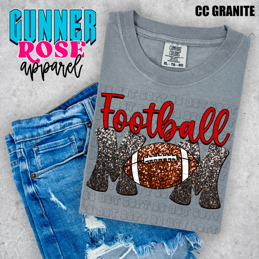 Faux Sequin Football Mom