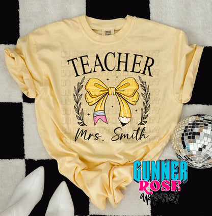 Teacher Pencil Bow