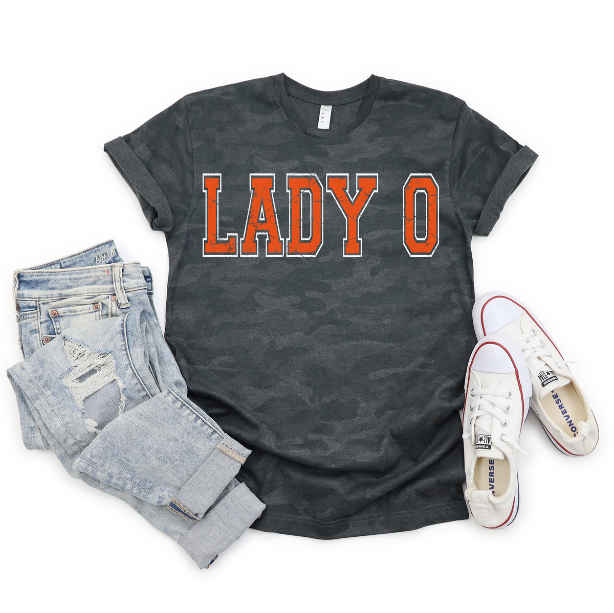 BLACK STORM CAMO VARSITY TEE